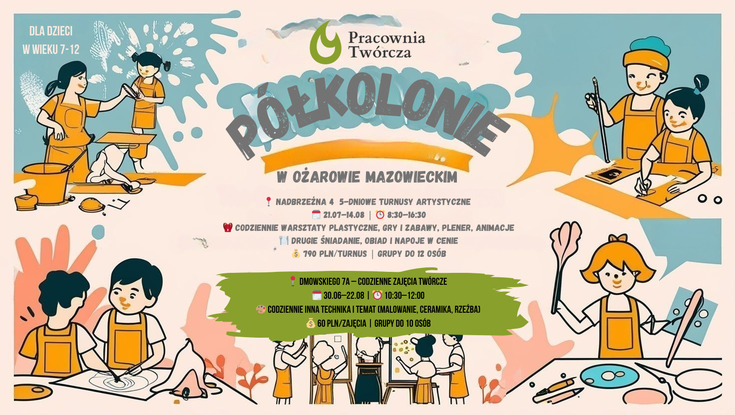 Półkolonie 2025 dla dzieci Ożarów Mazowiecki, Piastów, Babice, Błonie